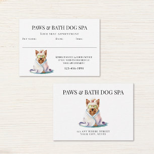 Carte De Rendez-vous SPA aquarelle pour chien adorable