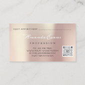 Carte De Rendez-vous SPA Botox des Parties scintillant de rose (Dos)
