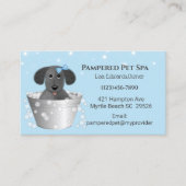 Carte de rendez-vous Spa de chien de taille bleue (Devant)