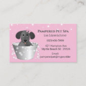 Carte de rendez-vous Spa de chien de taille rose (Devant)