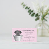 Carte de rendez-vous Spa de chien de taille rose (Debout devant)