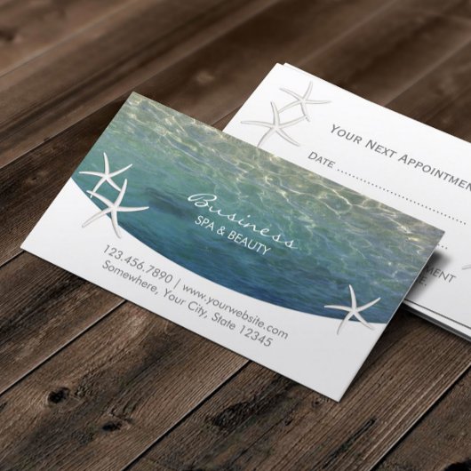 Carte De Rendez-vous Spa de plage & Starfish & salon de beauté
