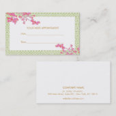 Carte de rendez-vous Spa de salon rose et vert (Devant / Derrière)