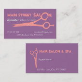 Carte De Rendez-vous Spa Girly de salon de beauté de cisaillements (Devant / Derrière)