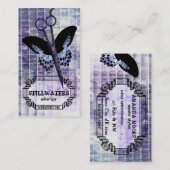 Carte De Rendez-vous spa pourpre grunge de coiffeur de ciseaux de (Devant / Derrière)