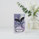 Carte De Rendez-vous spa pourpre grunge de coiffeur de ciseaux de (Debout devant)
