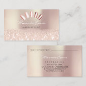 Carte De Rendez-vous Spark Parties scintillant Rose Spark Nails Artiste (Devant / Derrière)