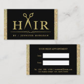 Carte de rendez-vous Sparkling Gold Parties scinti (Devant / Derrière)