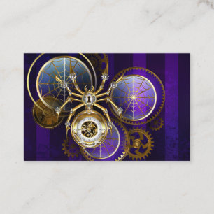 Carte De Rendez-vous Spider Steampunk sur Arrière - plan pourpre