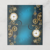 Carte De Rendez-vous Steampunk Arrière - plan turquoise avec Gears (Extérieur déplié)