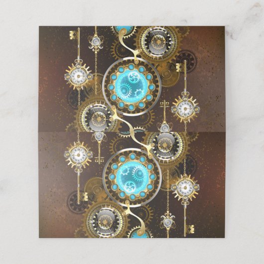 Carte De Rendez-vous Steampunk Rusty Background (Extérieur déplié)