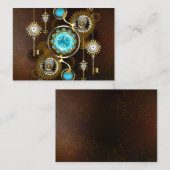 Carte De Rendez-vous Steampunk Rusty Background (Devant / Derrière)