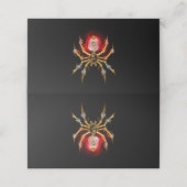 Carte De Rendez-vous Steampunk spider on black (Extérieur déplié)