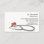 Carte De Rendez-vous Stéthoscope avec cœur avec section de notes Médica (Devant)