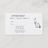 Carte De Rendez-vous Stethoscope de dessin Médicale noir noir (Dos)