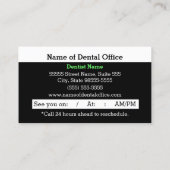 Carte De Rendez-vous Style moderne Dentist Dental Nomination Rappel (Dos)