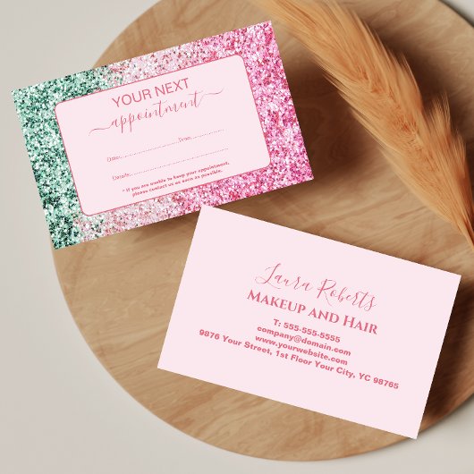 Carte De Rendez-vous Style Professionnel Rose Clair