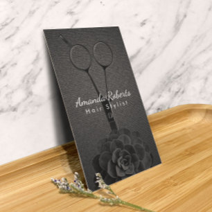 Carte De Rendez-vous Styliste de cheveux Black Scissor Salon Rendez-vou