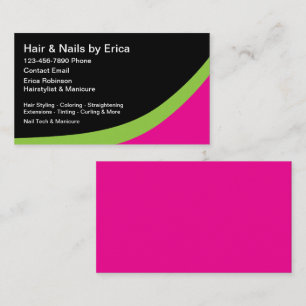 Carte De Rendez-vous Styliste De Cheveux Et Thème Technique De Nail