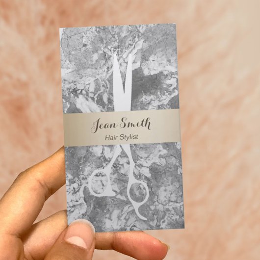 Carte De Rendez-vous Styliste de cheveux Gold Striped Marble Stone Nomi