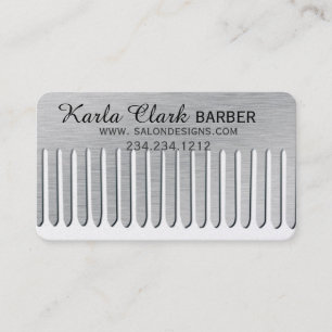 Carte De Rendez-vous Styliste De Cheveux Salon Moderne Métal Platine C