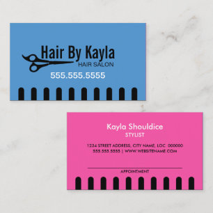Carte De Rendez-vous Styliste de salon de coiffure bleu avec rendez-vou