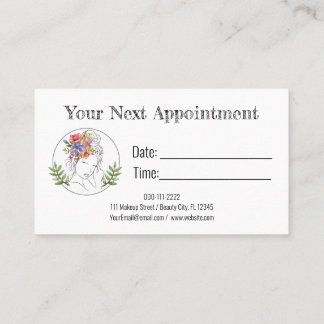 Carte De Rendez-vous Styliste Esthétique moderne Spa Élégant Chic Flora