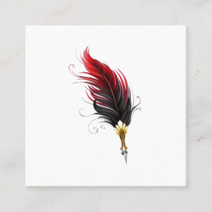 Carte De Rendez-vous Stylo rouge en plumes avec nib or