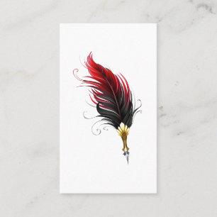 Carte De Rendez-vous Stylo rouge en plumes avec nib or