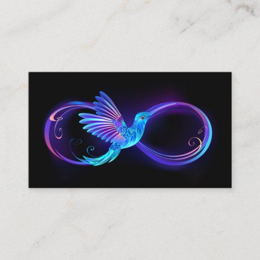 Carte De Rendez-vous Symbole de Neon Infinity par Glowing Hummingbird (Devant)