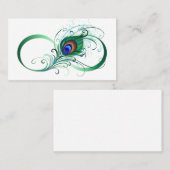 Carte De Rendez-vous Symbole d'infini avec plume de paon (Devant / Derrière)