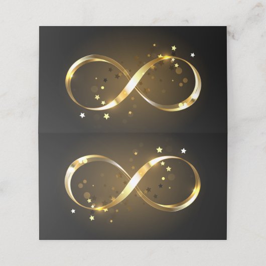 Carte De Rendez-vous Symbole d'infini doré (Extérieur déplié)