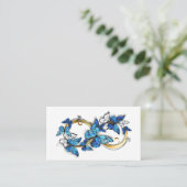 Carte De Rendez-vous Symbole infini de papillons Morpho bleus (Debout devant)