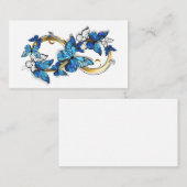 Carte De Rendez-vous Symbole infini de papillons Morpho bleus (Devant / Derrière)