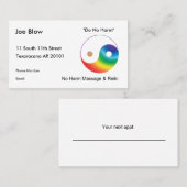 Carte De Rendez-vous Symbole Yinyang multicolore (Devant / Derrière)