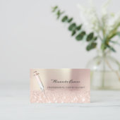 Carte De Rendez-vous Syringe Rose Parties scintillant Botox Injections  (Debout devant)