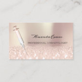 Carte De Rendez-vous Syringe Rose Parties scintillant Botox Injections  (Devant)