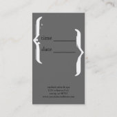 Carte De Rendez-vous Taille normale grise verticale d'initiales (Dos)