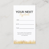 Carte De Rendez-vous Technicienne de cils glamour noir et or (Devant)