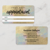 Carte De Rendez-vous Texture Parties scintillant Or Et Iridescente (Devant / Derrière)