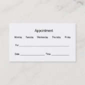 Carte De Rendez-vous Thème de dentiste chic (Dos)