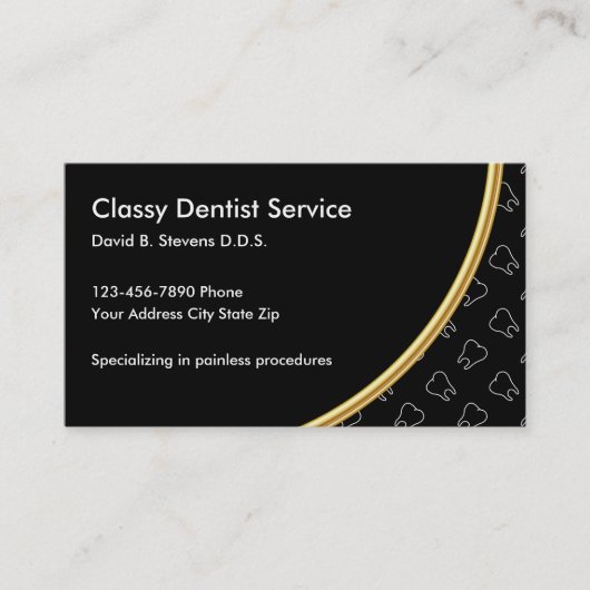 Carte De Rendez-vous Thème de dentiste chic (Devant)