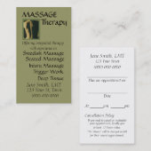 Carte De Rendez-vous Thérapie de massage (Devant / Derrière)