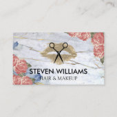 Carte De Rendez-vous Tige à lèvres | Ciseaux | Marbre de fleurs (Devant)