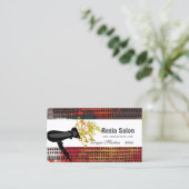 Carte De Rendez-vous Traçages artistiques de salon de motif de coiffeur (Debout devant)