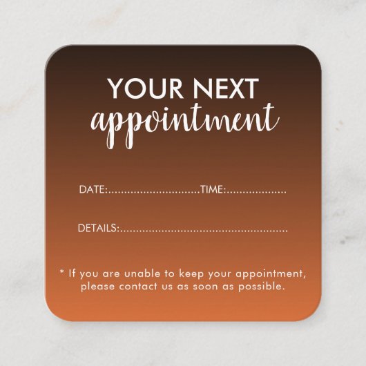 Carte De Rendez-vous Trendy Modern Salon Appointment Reminder Card (Devant)
