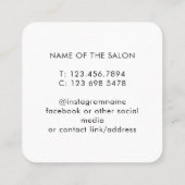 Carte De Rendez-vous Trendy Modern Salon Appointment Reminder Card (Dos)