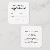 Carte De Rendez-vous Trendy Modern Salon Appointment Reminder Card (Devant / Derrière)