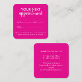Carte De Rendez-vous Trendy Modern Salon Appointment Reminder Card (Devant / Derrière)