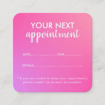 Trendy Modern Salon Appointment Reminder Card
